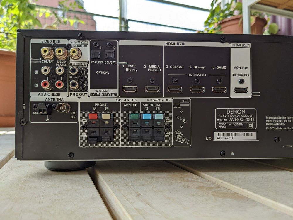 Denon AVR-S510BT A/V Receiver With Bluetooth