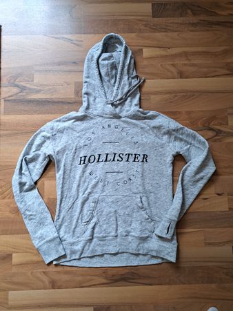Grauer Hollister Hoodie mit Print Grösse S guter Zustand