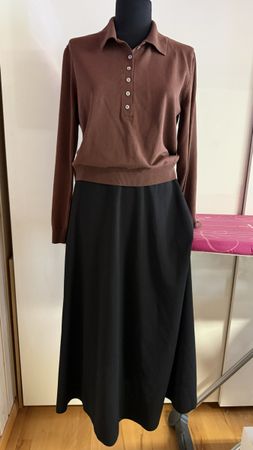 Pullover braun und Rock schwarz gr M