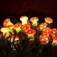 Pilz Lichterkette 10 LED für Garten Balkon Deko Party
