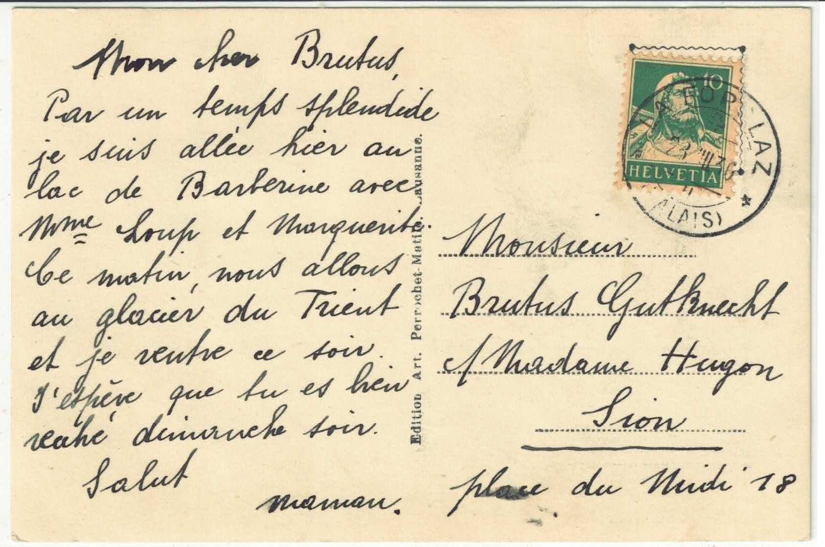 Cartoline postali: Route desMontuires au Barberine – Usato da Ettingen venduto da Kartenplanet 1