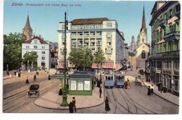 ZÜRICH Paradeplatz, 2 Tram, belebt