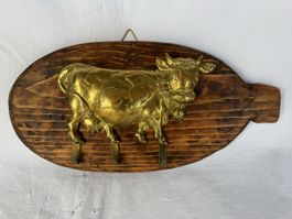 Chalet déco Support art populaire vache laiton Birth Gramm