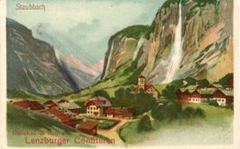 Lauterbrunnen  BE  m. Staubbach  (Werbe-AK-Lenzburger)  1900
