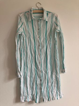 Gestreifte Tunique Grösse XS, Musseline, Türkis-weiss