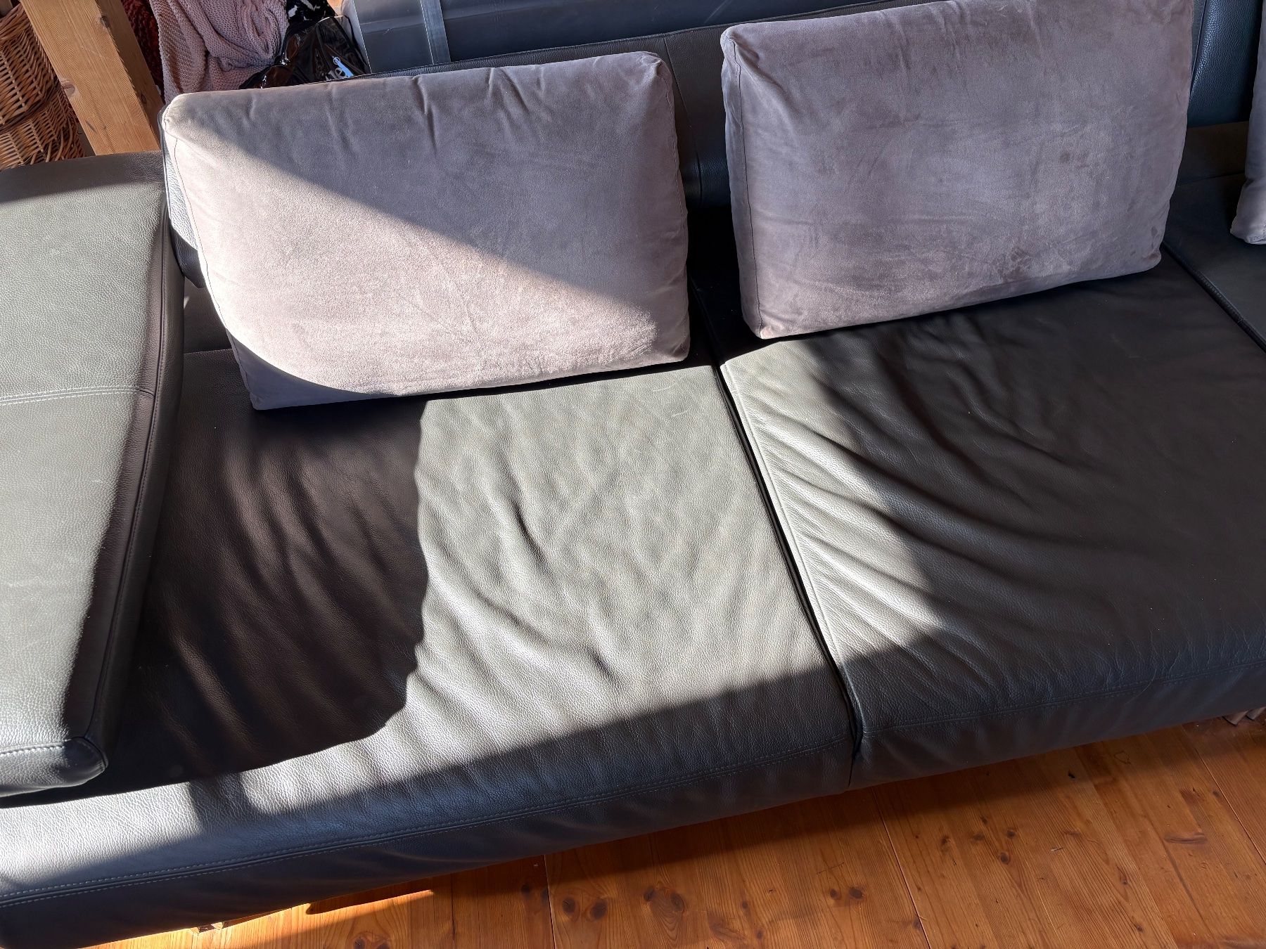 Sofas: Ecksofa Leder Schwarz Marke Musterring – D'occasion à nuglar par Stef321 2