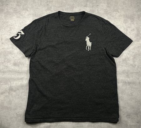 T-shirt Ralph Lauren gris foncé big poney blanc  - XL