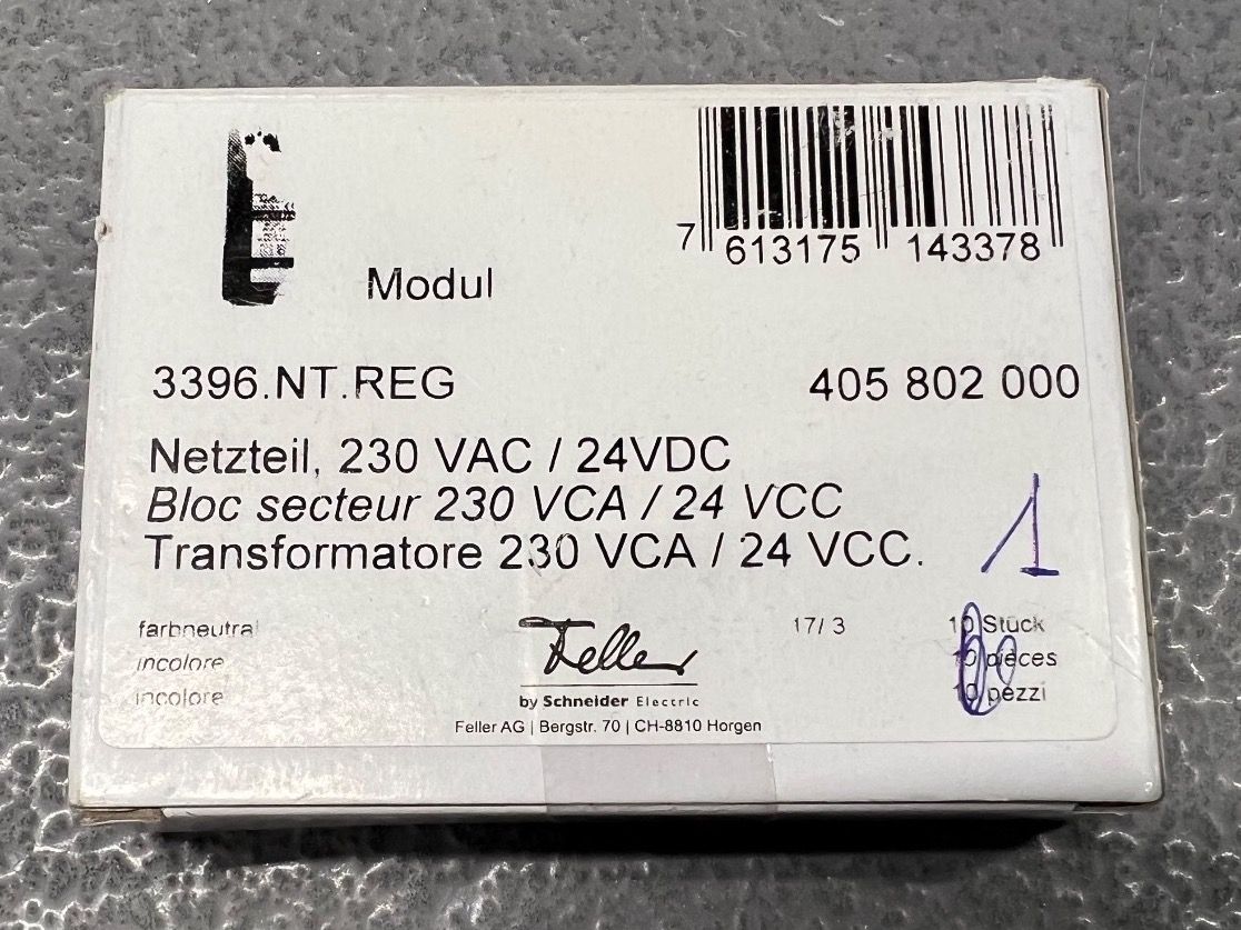 Feller Componenti elettronici: Feller Zeptrion / REG-Netzteil 230VAC/24VDC – Nuovo e nell'imballaggio originale da Romanshorn venduto da DonRicardoo