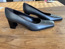 SERGIO ROSSI - Pumps Gris tout cuir NEUF - 39.5