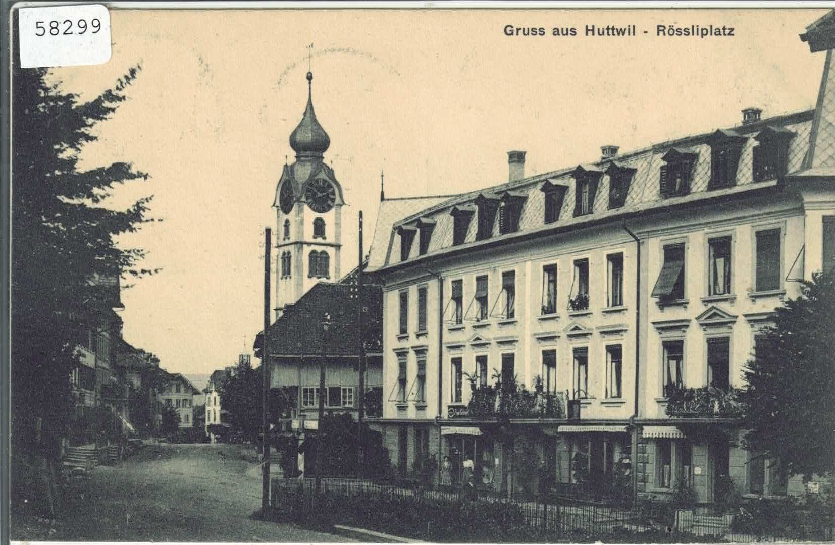 Ansichtskarten: Gruss aus Huttwil - Rössliplatz – Gebraucht aus Ettingen von Kartenplanet