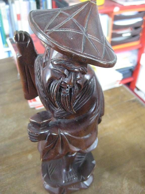 Figuren: 2 alte geschnitzte chinesische Holzfiguren – Gebraucht aus Madiswil von Mamaro 2