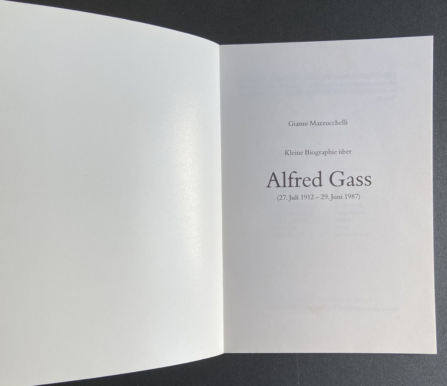 Libri: Erinnerungsschrift Kunstmaler "Alfred Gass" – Usato da Böckten venduto da Hansi36 1