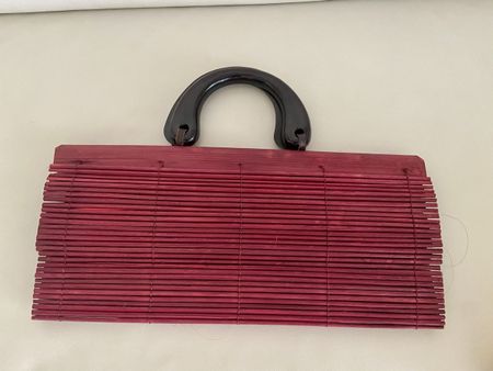 Clutch Tasche aus Bambus Weinrot