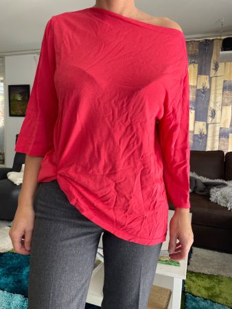 dünner Oversize Pullover mit 3/4 Ärmel und weitem Ausschnitt