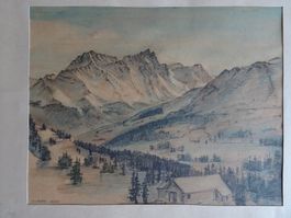 Valbella g.Oberhalbstein GR  aquarell. Zeichn. Peter Sarasin