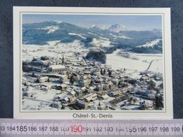 CHATEL-ST.-DENIS SCHNEE FR AK FLUGAUFNAHME AERO-FOTO