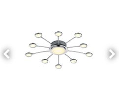 Edle LED-Deckenlampe mit 10 LED-Strahlern in Sonnenform 65 c