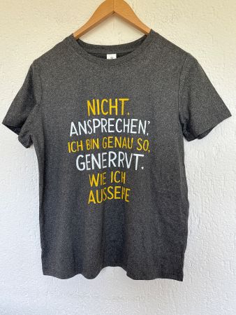 Fun-Shirt "NICHT ANSPRECHEN" Gr. M grau witzig 😂