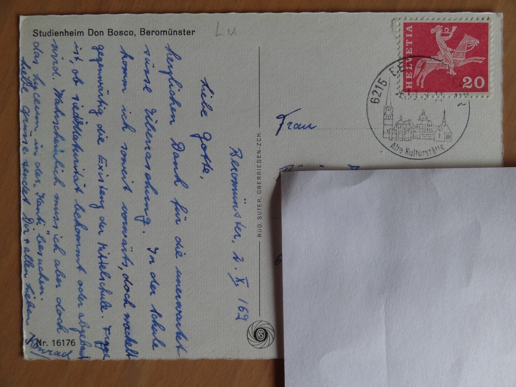 Cartoline postali: Beromünster - Studienheim Don Bosco - 1969 – Usato da St Léonard venduto da Riglin 1