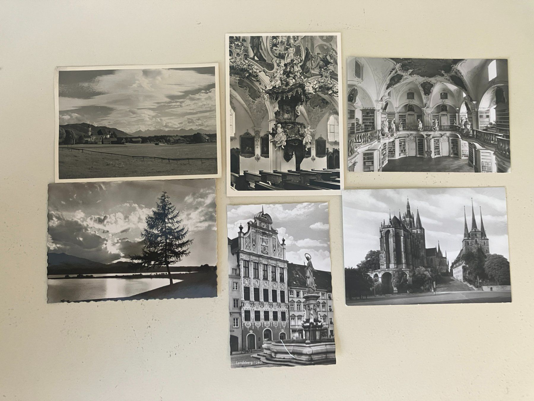 Cartes postales: 6 Postkarten, SW, Kirchen, Berge, unbeschrieben – D'occasion à Basel par djwwpp