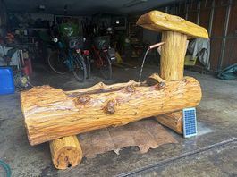 Holzbrunnen, Solar Brunnen, Gartenbrunnen 