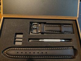Bracelet de montre en cuir de veau souple 20 mm  black