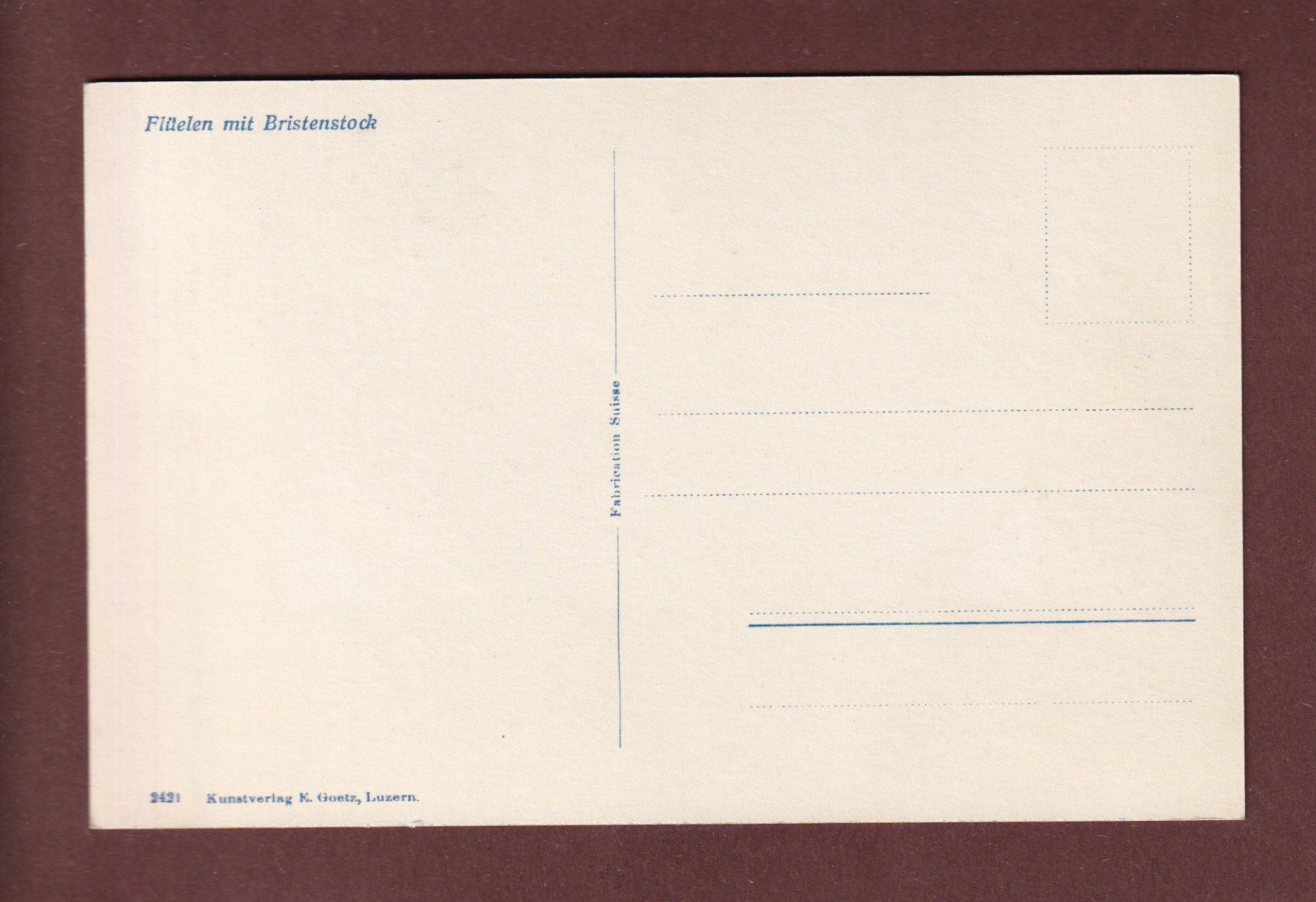 Cartoline postali: FLÜELEN - Bristenstock – Usato da Pully venduto da nicecards-shop 1
