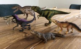 6x Schleich Figuren – Carcharodontosaurus, T-Rex etc.