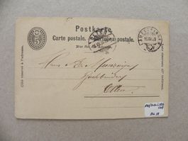 Postkarte Ganzsache Läufelfingen BL Baselland Sool Bad 1889