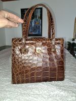 Elegante Kroko Handtasche Vintage Leder Retro 50er Jahre 