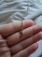 Kette Saint Laurent YSL Logo Anhänger goldfarben Damen 