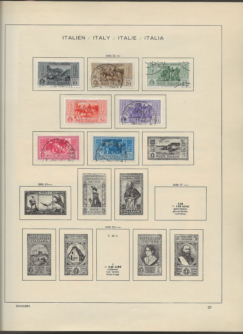 Alle Briefmarken: Marken Italien 1930 bis 1934 – Gebraucht aus Au ZH von xelagreb01 4