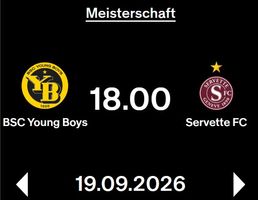 BSC YB - Genève -19.09.2026 - 2 Sitzplätze - Sektor D13