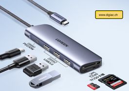 UGREEN Adaptateur USB C 6en1 lecteur carte iphone 15 pro max