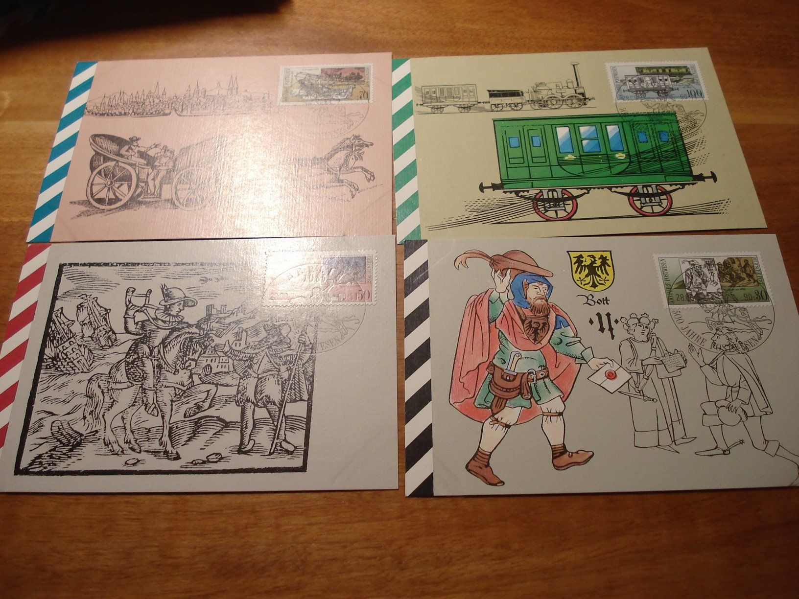 Tous les timbres: DDR, Satz Maximumkarten 1990, 500 Jahre Post – D'occasion à Niederwil AG par morostahu 1
