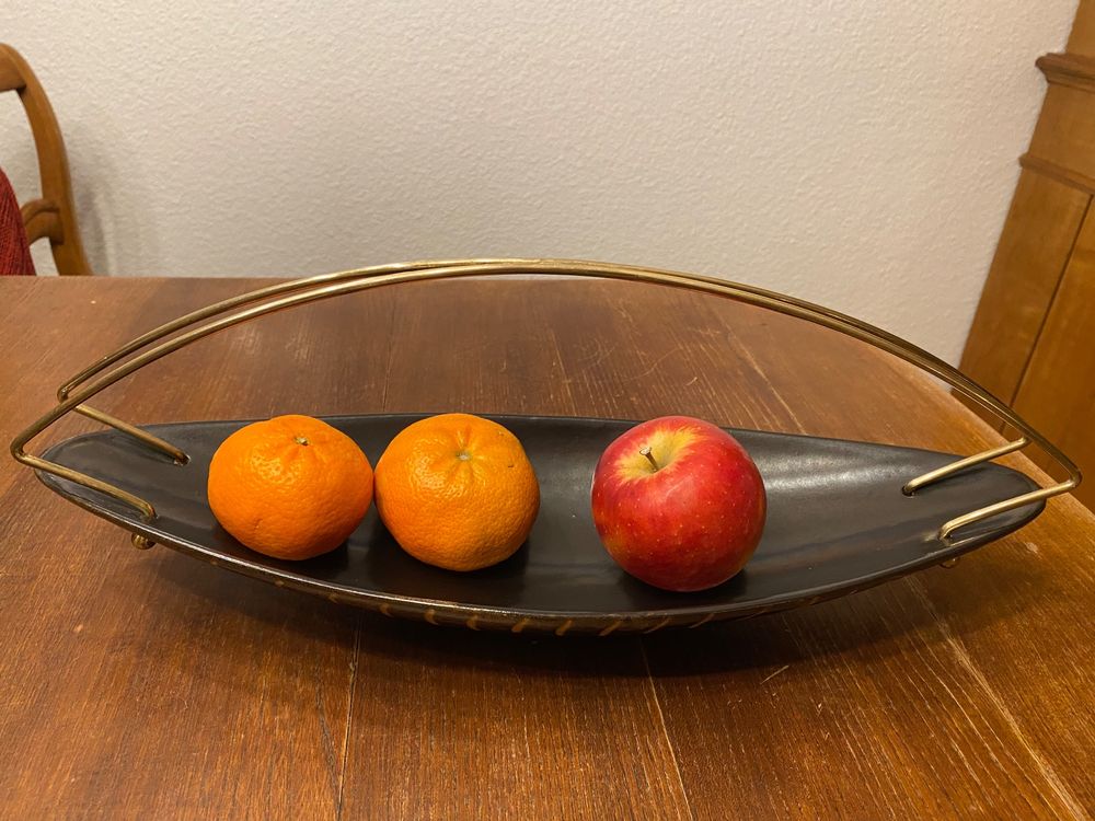 YYW 3-stöckige Keramik Obstschale - Bambus Ständer Für Küche & Wohnzimmer