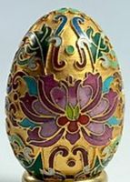 Dekoratives Ei im Fabergé-Stil – Emaille-Optik, ca. 7 cm