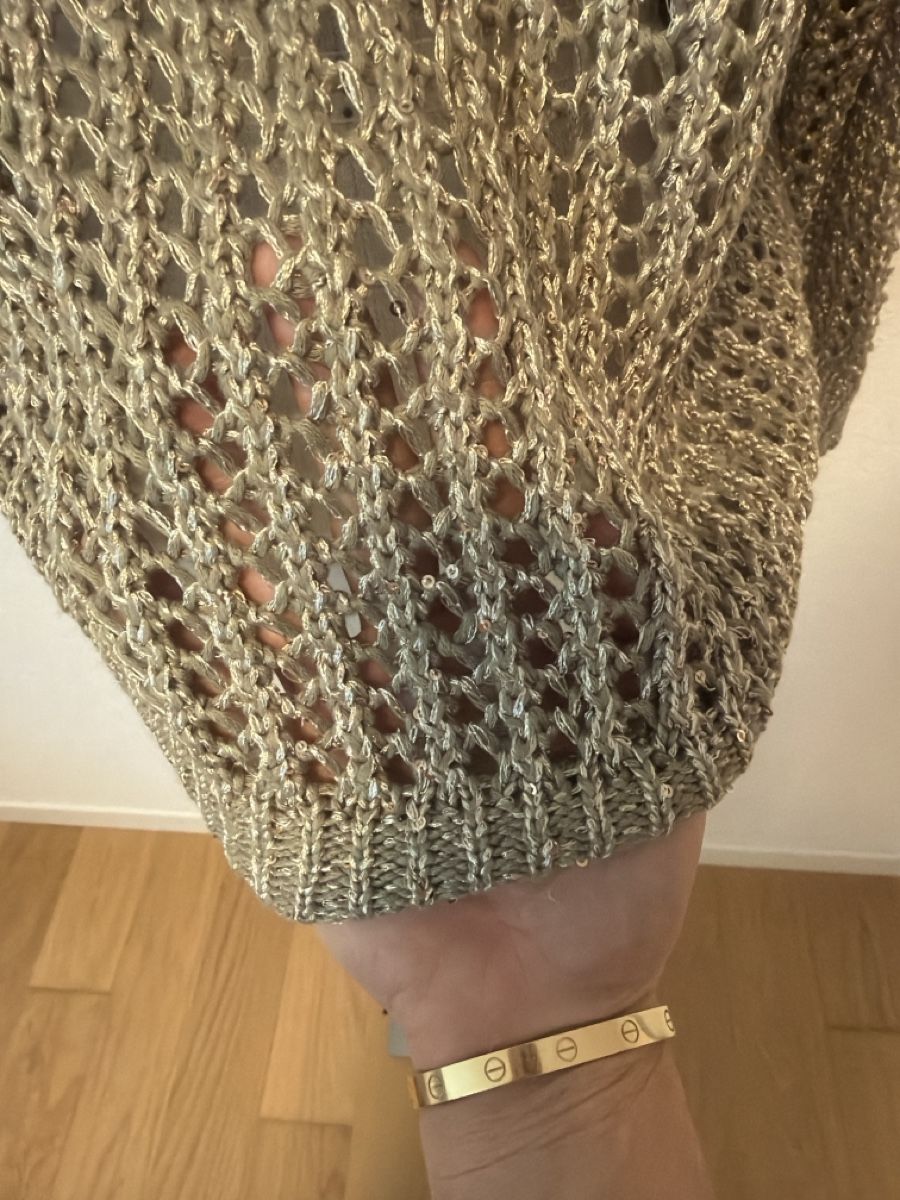 Maglioni & Felpe: Glitzer Pullover Gr. M 38 Khaki Glanz Perlen Strass Strick S – Nuovo (secondo la descrizione) da Binz venduto da Sandra830 1