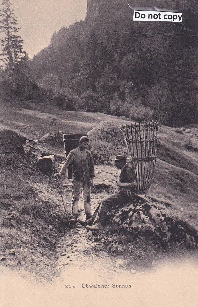 Cartoline postali: Obwalden   OW   -    Obwaldner Sennen      ca. 1900 – Usato da Brig venduto da Valcards54