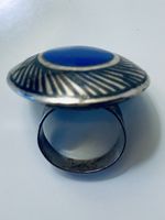 Silberring mit blauem Stein Grösse 60