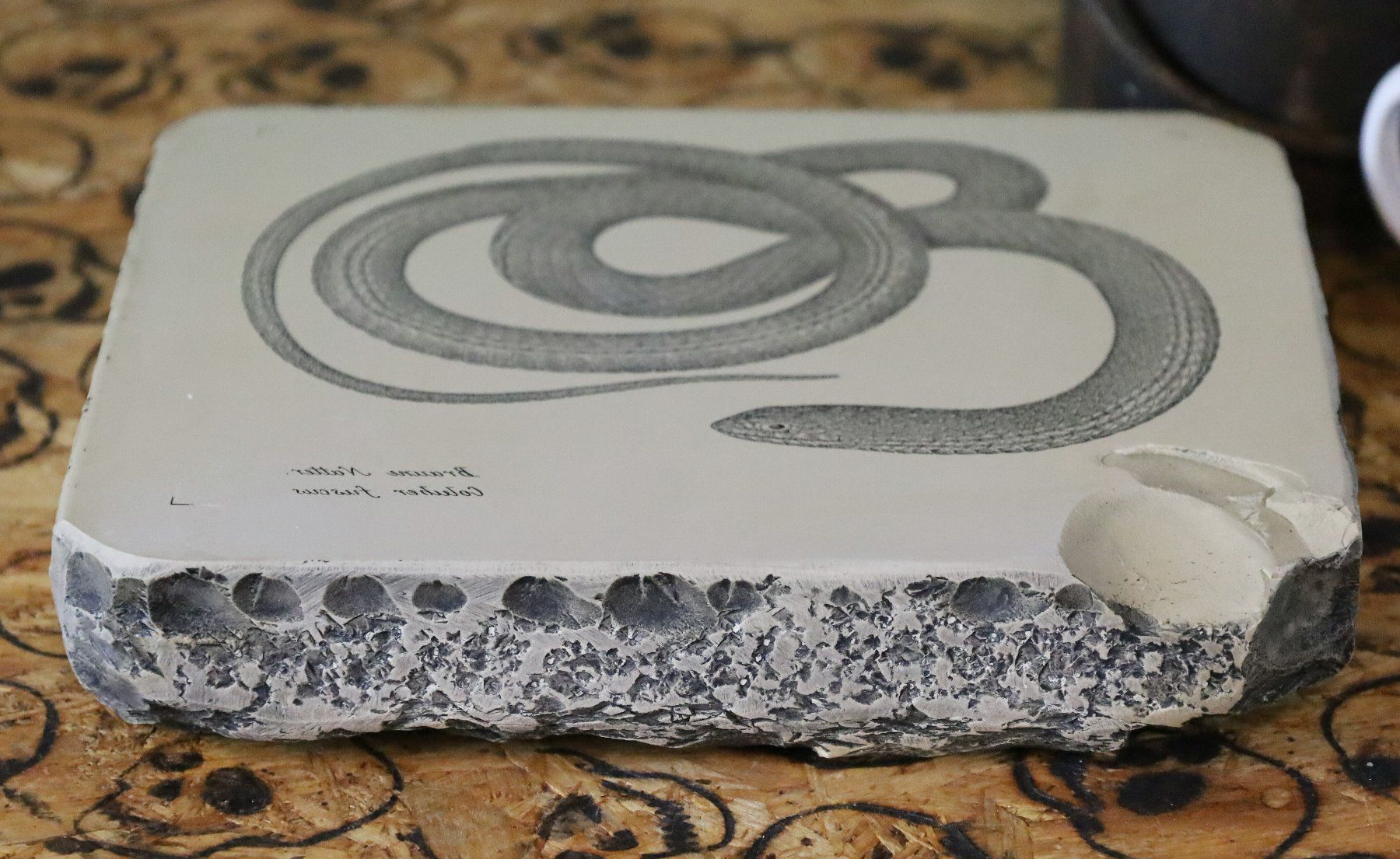 Grafica & Litografie: Lithographiestein "braune Natter" Schlange – Usato da Birrwil venduto da brandschatz_birrwil 5
