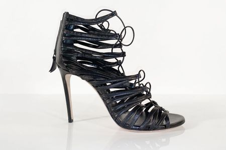 Casadei Leder Schnür Sandalen Pumps black Gr. 41.