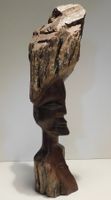 Skulptur Holzfigur Afrikanische Figur Holz Handarbeit  28 cm