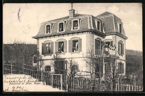 Ansichtskarten: Neuchatel, Pensionnat de Mlles. Meyer, L – Gebraucht aus Berlin von bartko-reher