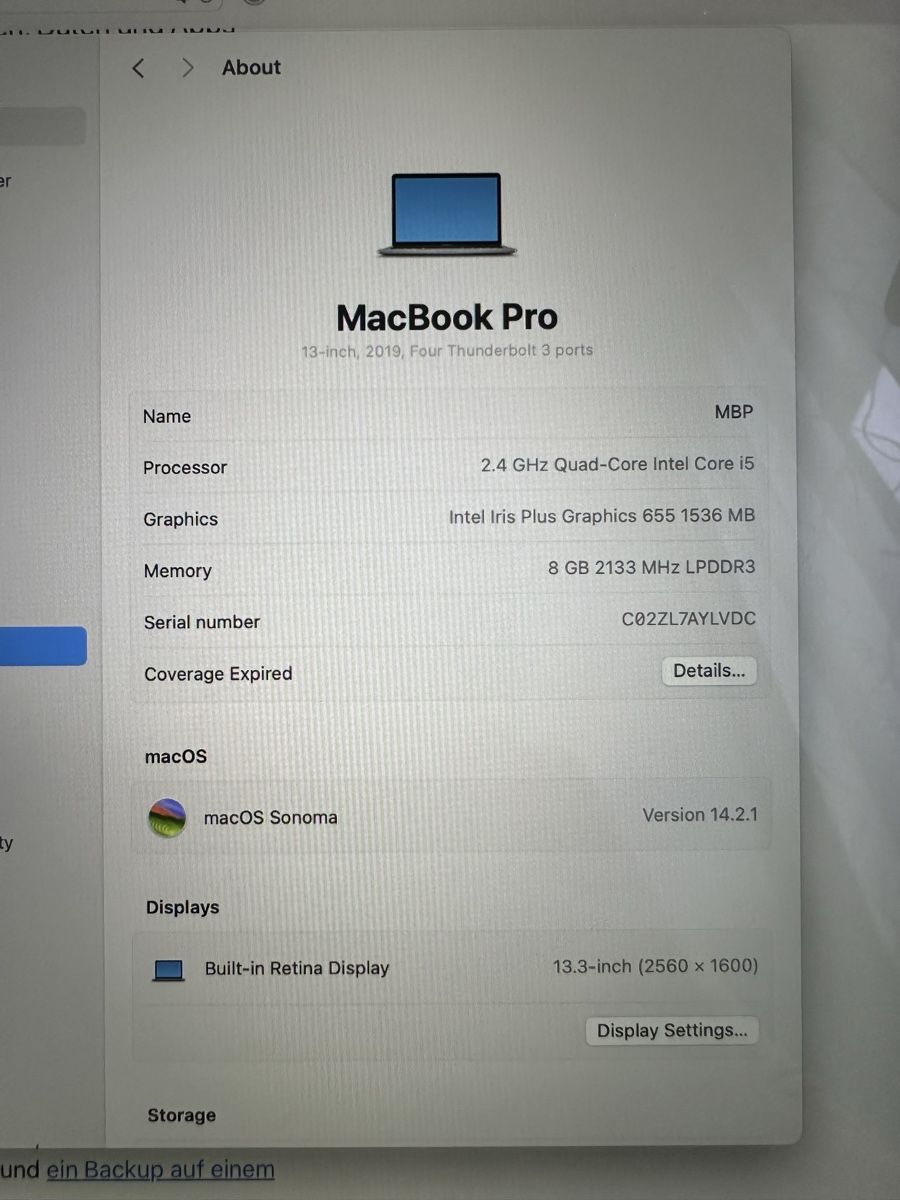 Apple Notebook: APPLE MacBook Pro 13" mit Touch Bar – Usato da Kiesen venduto da ganymedes2000 8
