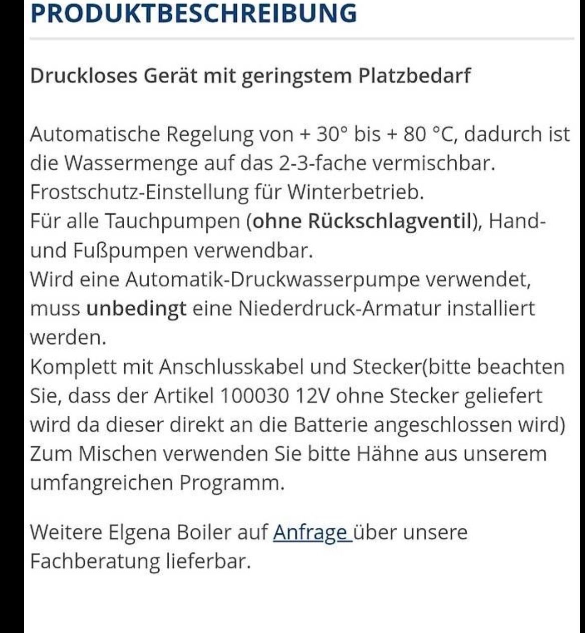 Sanitari: Kleinboiler von ELGENA – Usato da Tann venduto da Speedesel 2