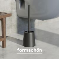 Klobürste Silikon Schwarz mit Stahlhalter & Deckel