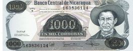 Nicaragua 500000 on 1000 Corobas 1987 P-150 UNZ