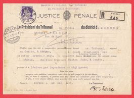 1937 Behördenbeleg Sitzende Helvetia von MORGES nach GENEVE