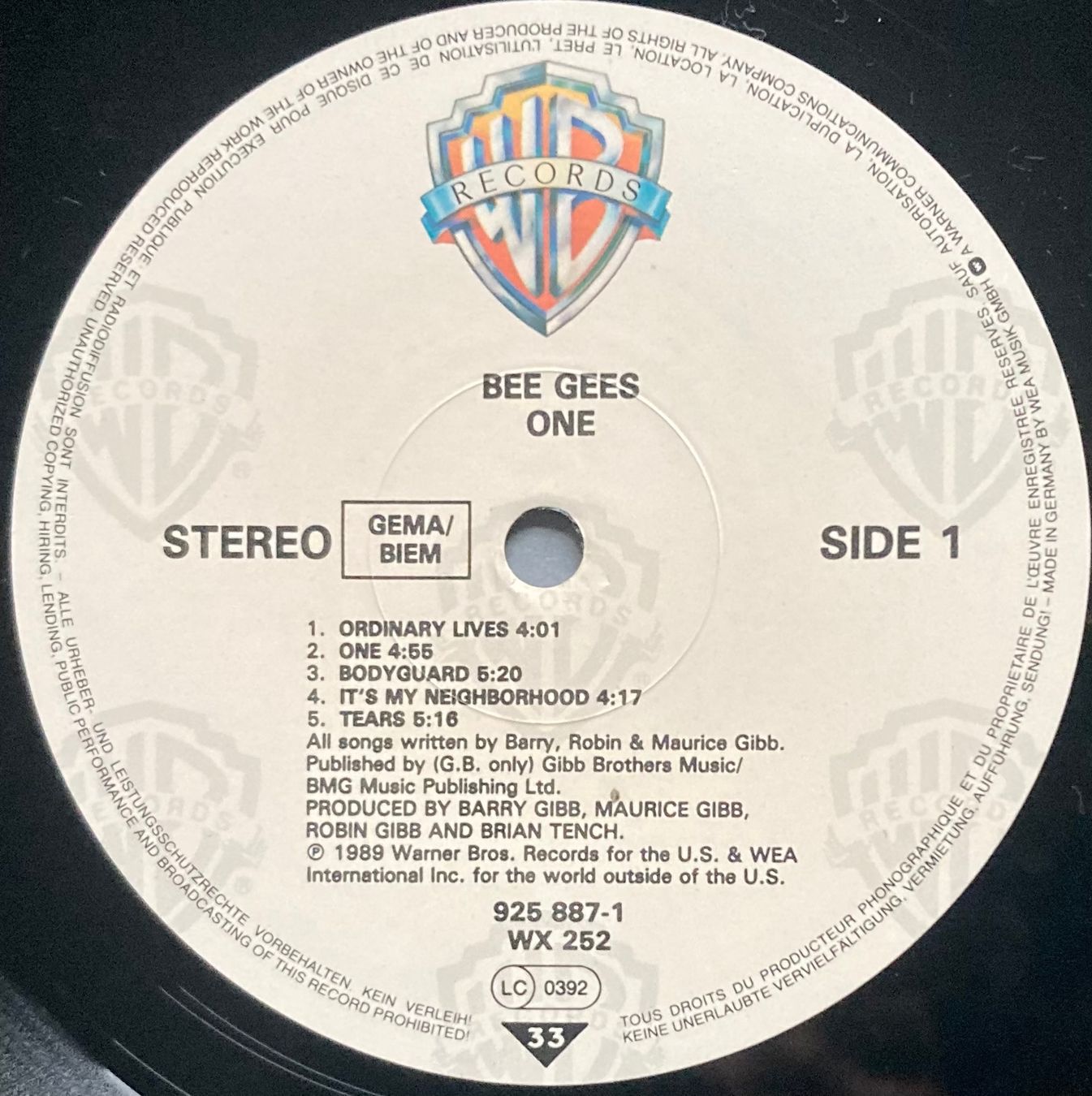 Schallplatten: BEE GEES - ONE – Gebraucht aus Poliez-Pittet von Newtown-Records 3